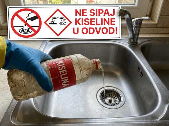 Koje hemikalije nikada ne treba sipati u odvod